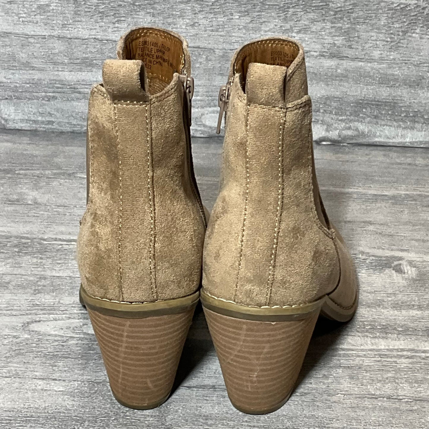 Boots Ankle Heels By Sofft In Tan, Size: 9