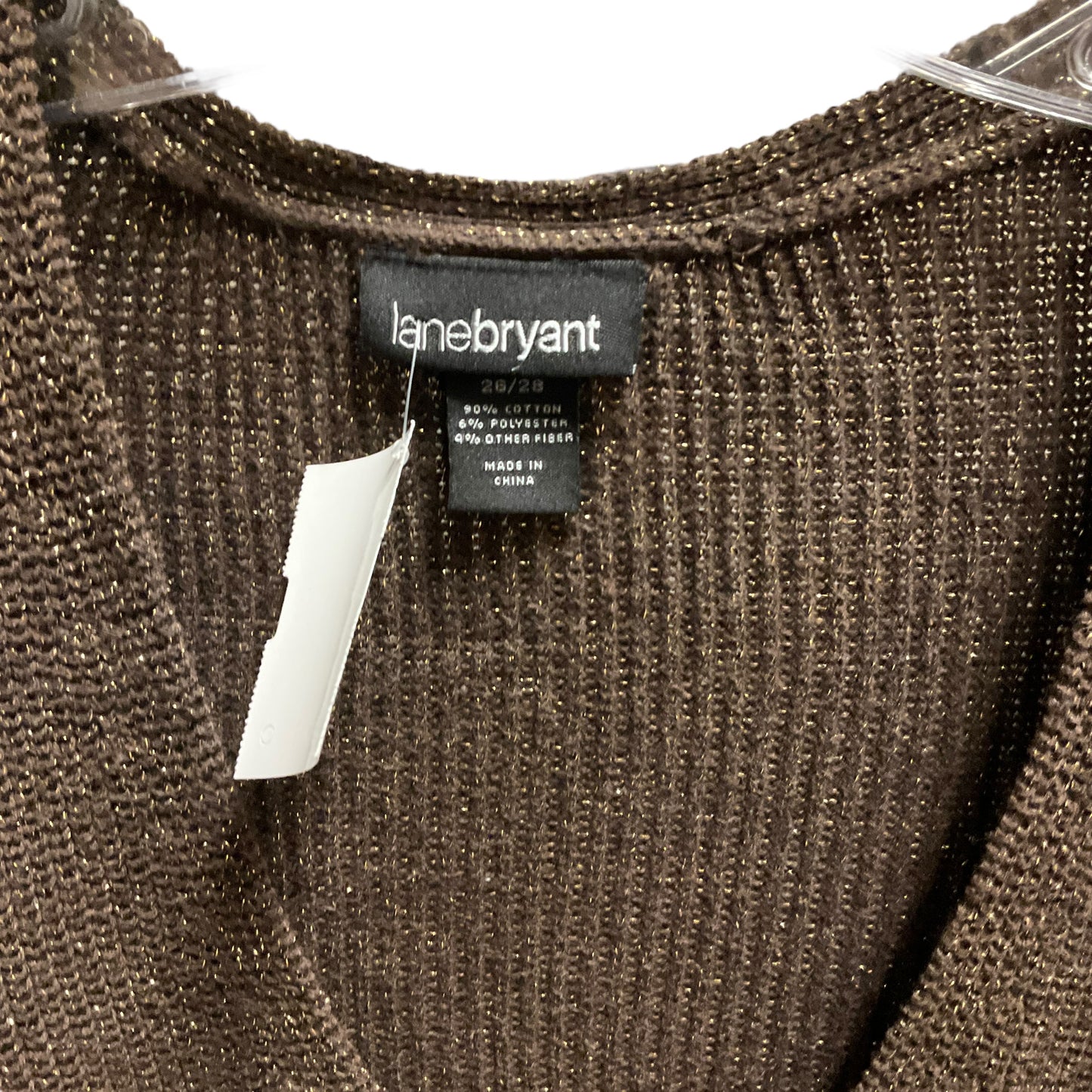 Sweater By Lane Bryant In Brown & Gold, Size: 26