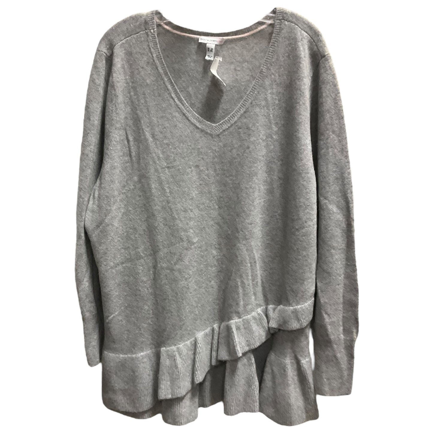 Sweater Cashmere By Isaac Mizrahi Live Qvc In Grey, Size: 3x