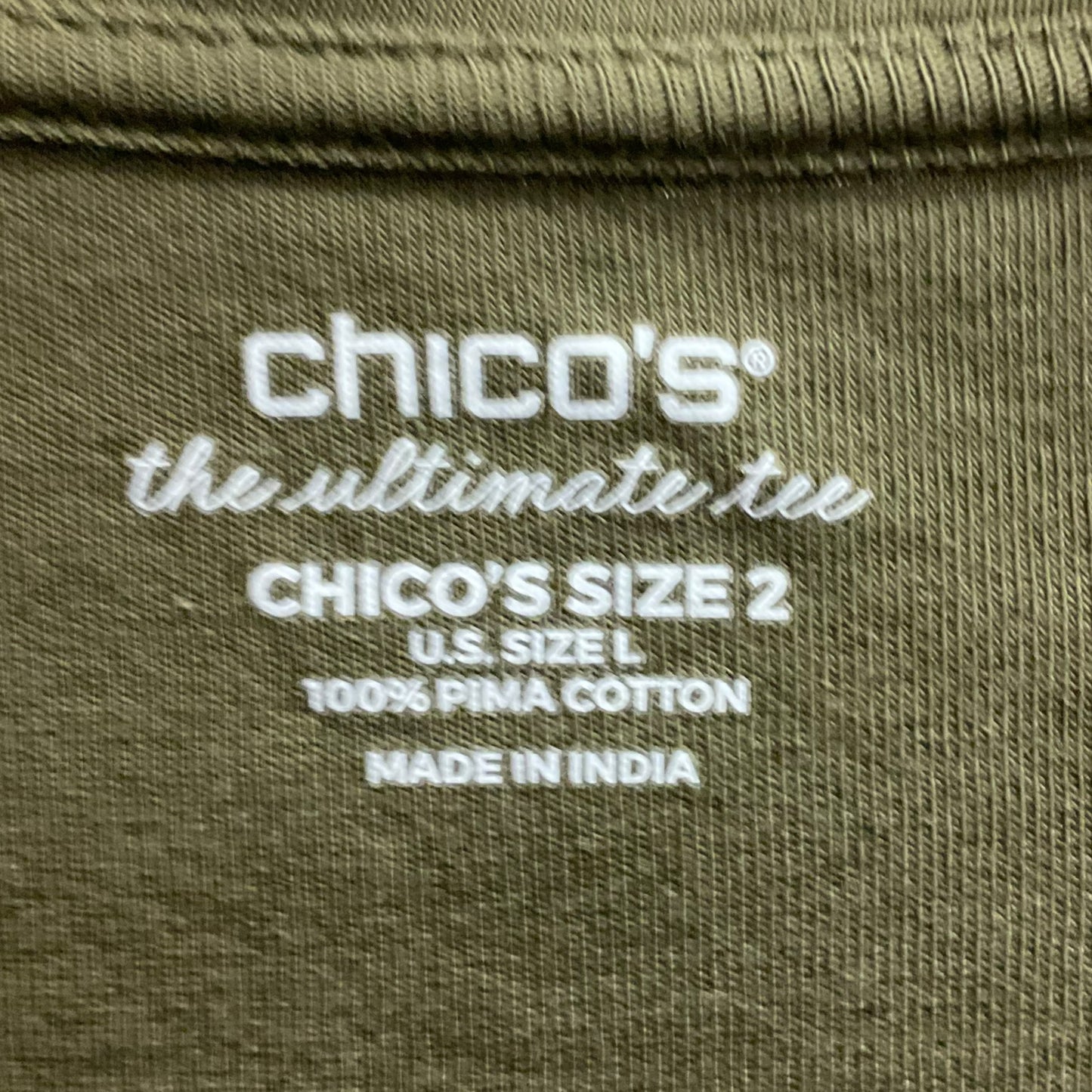 Top Long Sleeve By Chicos In Green, Size: L