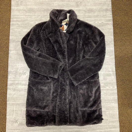 Coat Faux Fur & Sherpa By Maeve In Grey, Size: M