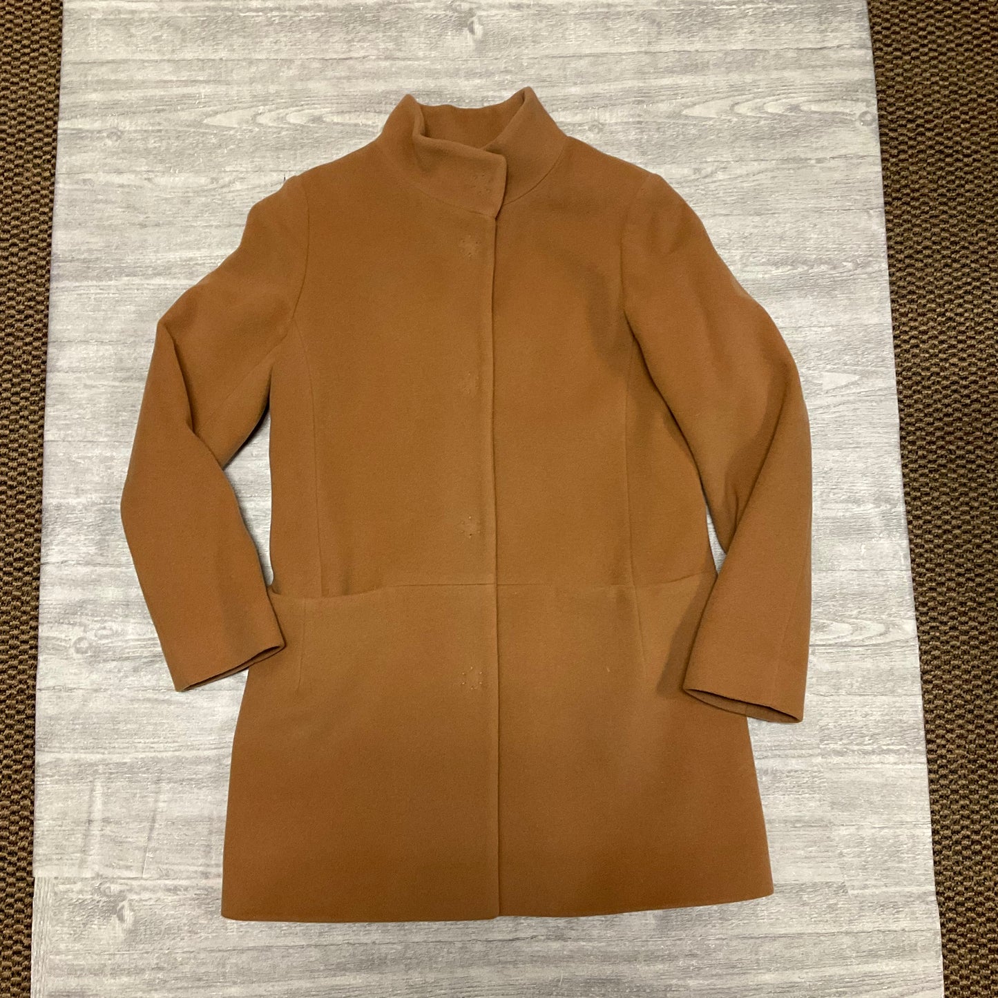 Coat Wool By Cinzia Roca In Tan, Size: 6