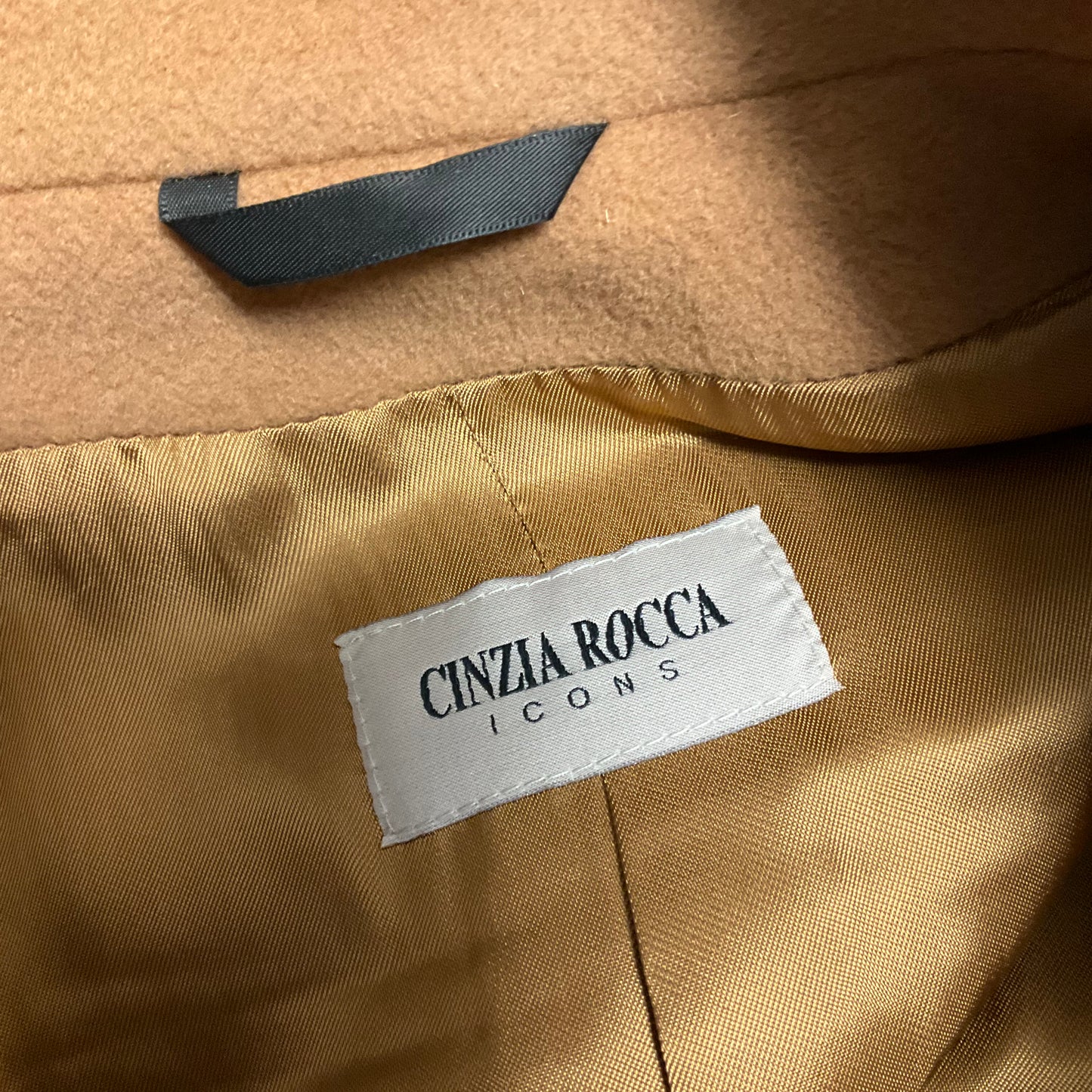 Coat Wool By Cinzia Roca In Tan, Size: 6