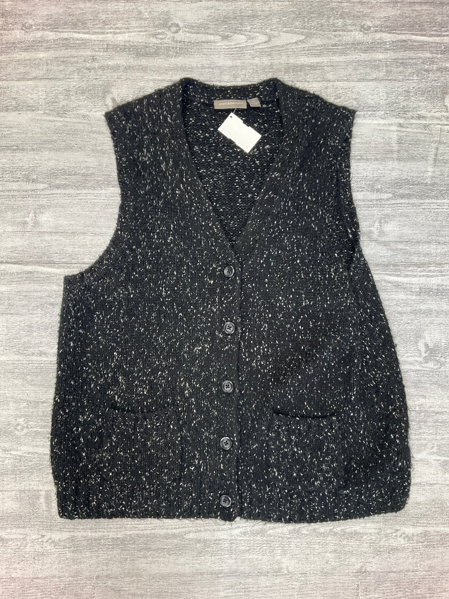 Vest Sweater By Croft And Barrow In Black & White, Size: Xl