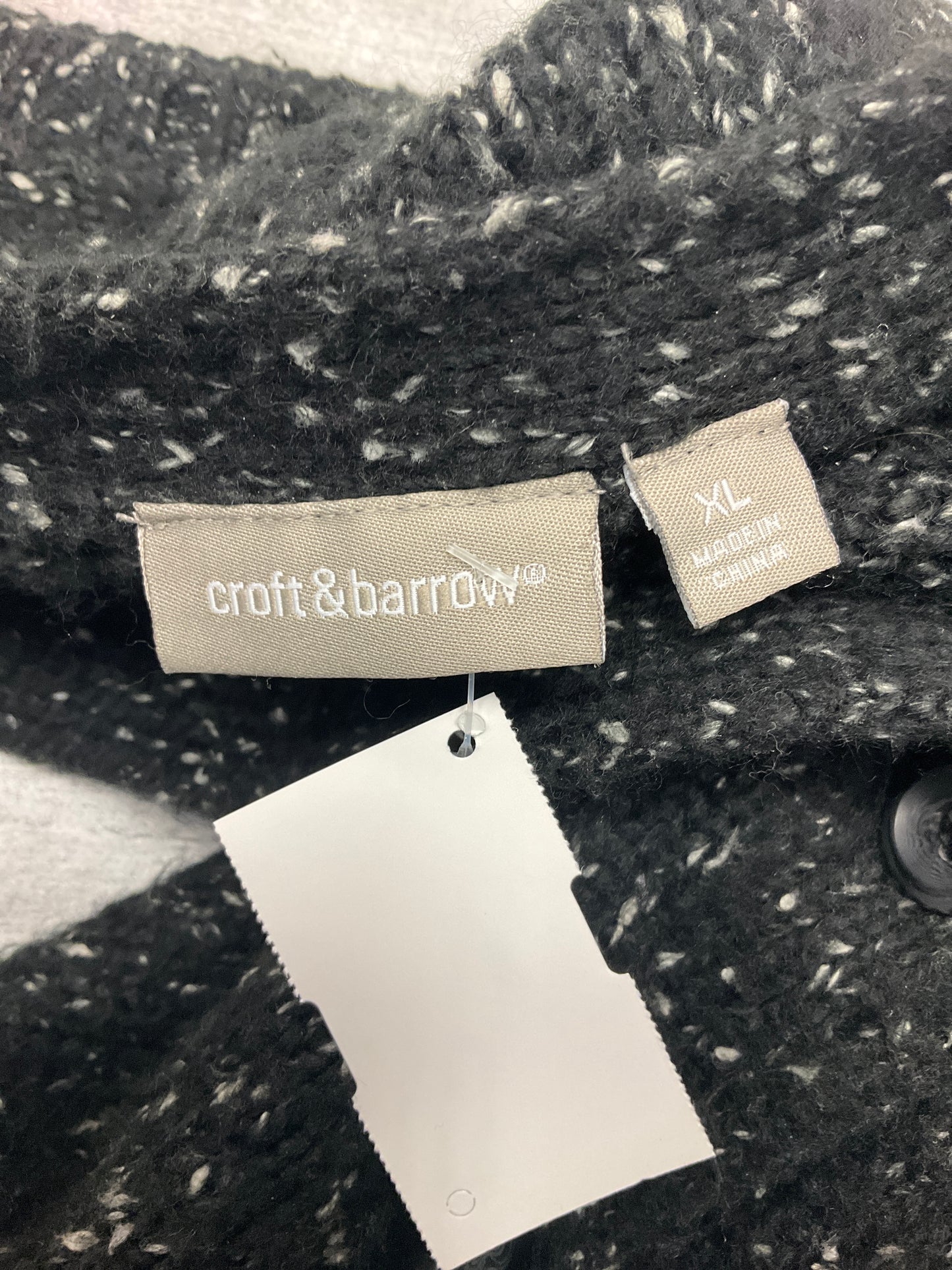 Vest Sweater By Croft And Barrow In Black & White, Size: Xl