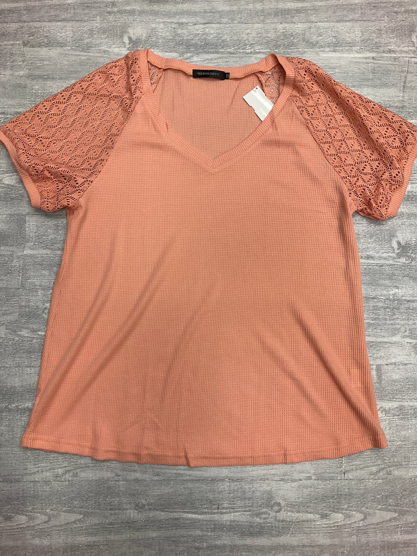 Top Short Sleeve By Clothes Mentor In Peach, Size: Xxl