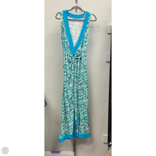 Dress Casual Maxi By Lands End In Blue & Green, Size: M