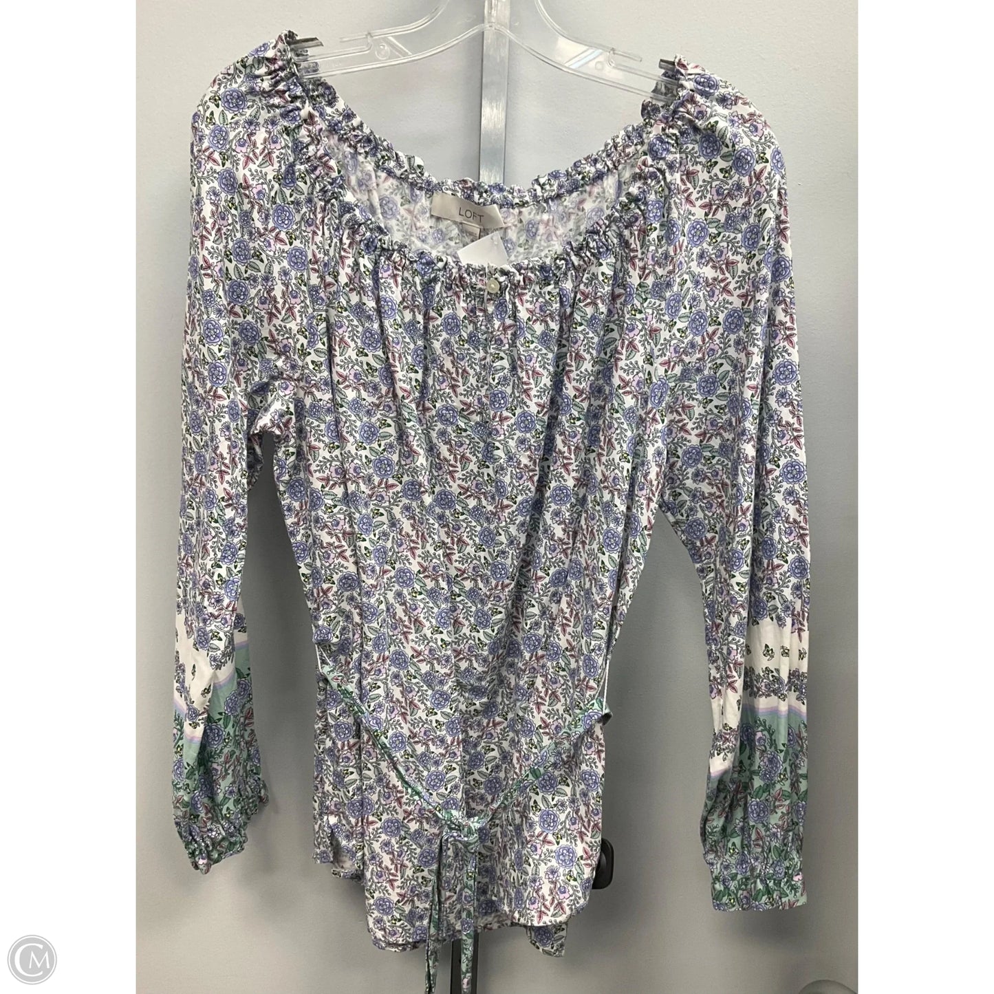 Top Long Sleeve By Loft In Floral Print, Size: L