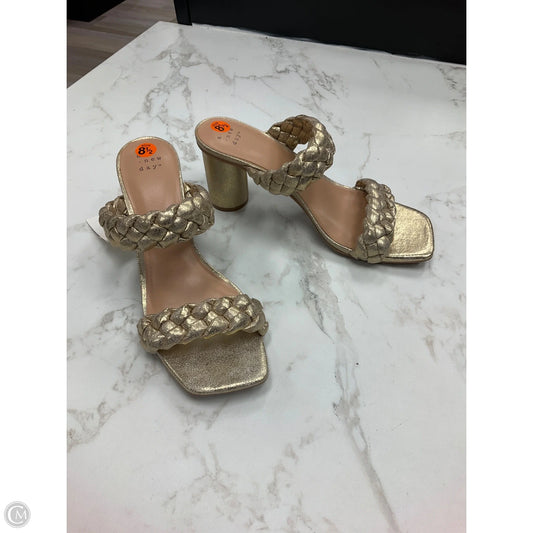 Sandals Heels Block By A New Day In Gold, Size: 8.5