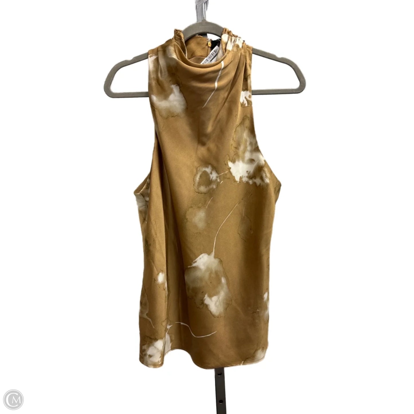 Top Sleeveless By Donna Karan In Brown, Size: L