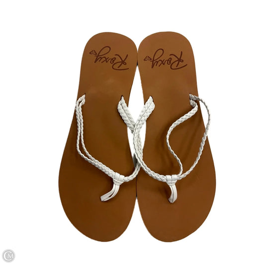 Sandals Flip Flops By Roxy In White, Size: 9