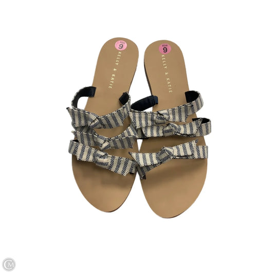 Sandals Flats By Kelly And Katie In Blue & Cream, Size: 9