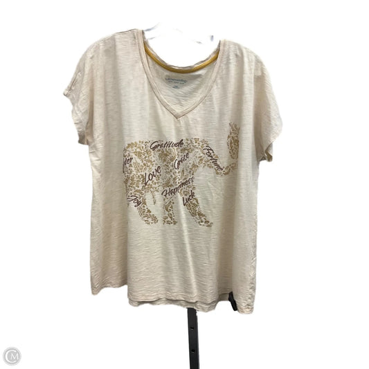 Top Short Sleeve By Soft Surroundings In Cream, Size: L