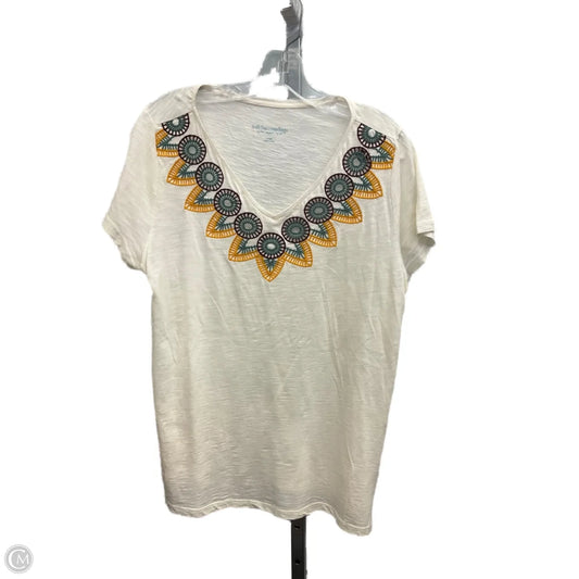 Top Short Sleeve By Soft Surroundings In Cream, Size: L