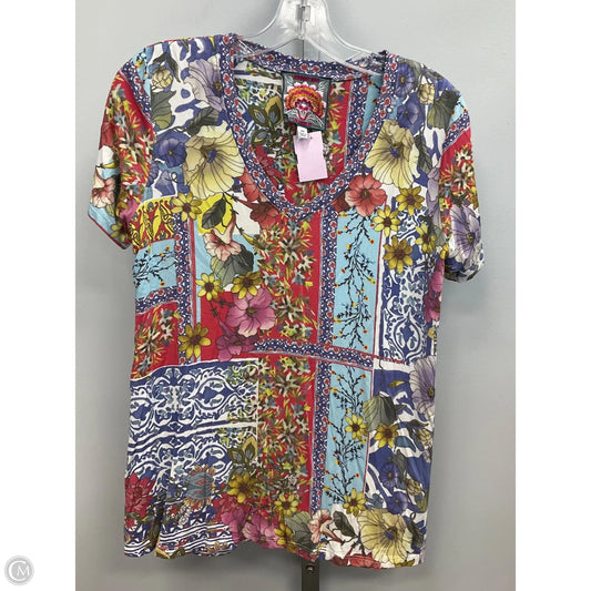 Top Short Sleeve By Johnny Was In Floral Print, Size: Xs