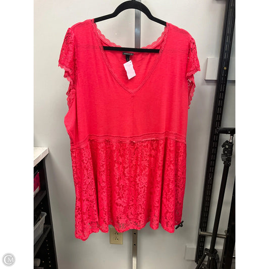 Top Short Sleeve By Torrid In Coral, Size: 3x