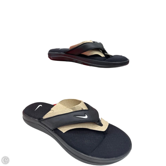 Sandals Flip Flops By Nike In Black, Size: 8