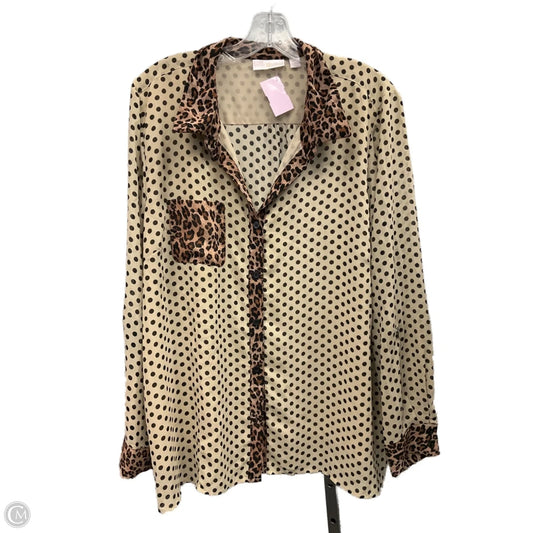 Top Long Sleeve By Belle By Kim Gravel In Animal Print, Size: Xl