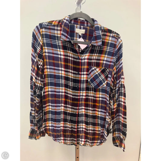Top Long Sleeve By Lucky Brand In Plaid Pattern, Size: M