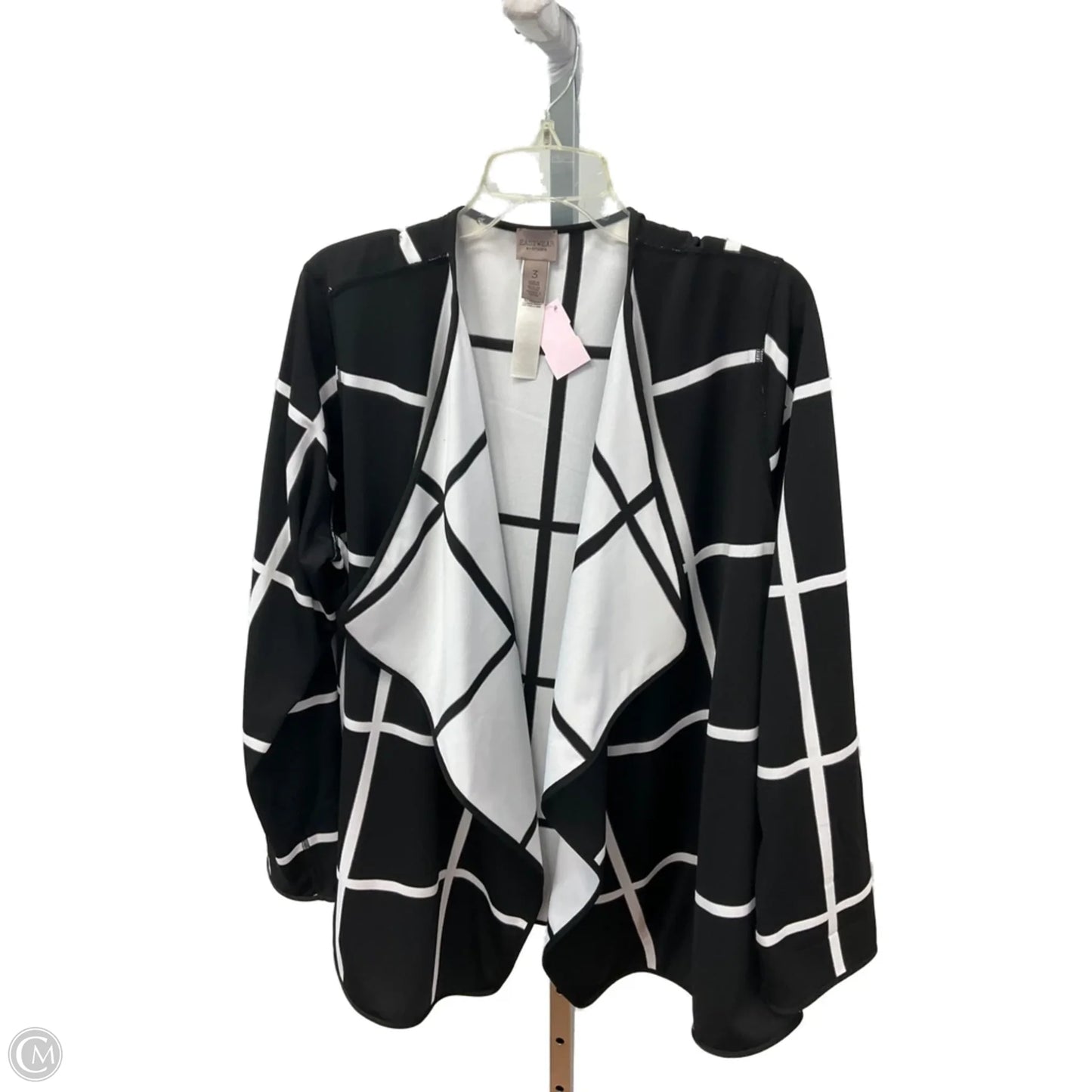 Cardigan By Chicos In Black & White, Size: Xl