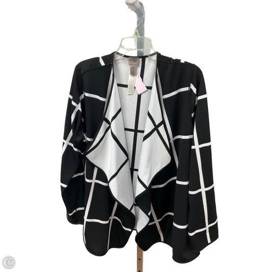 Cardigan By Chicos In Black & White, Size: Xl