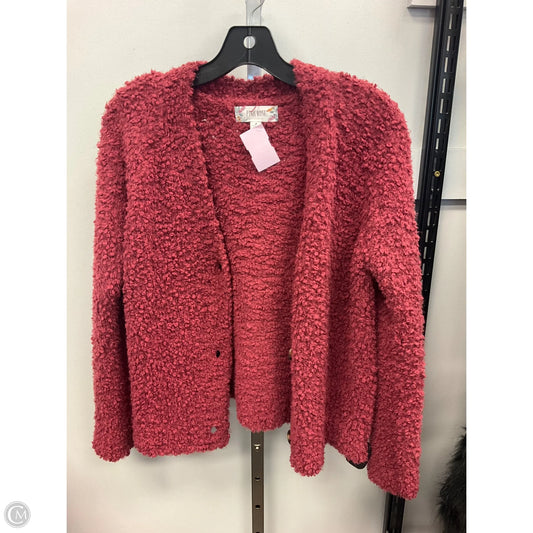 Sweater Cardigan By Pink Rose In Maroon, Size: S