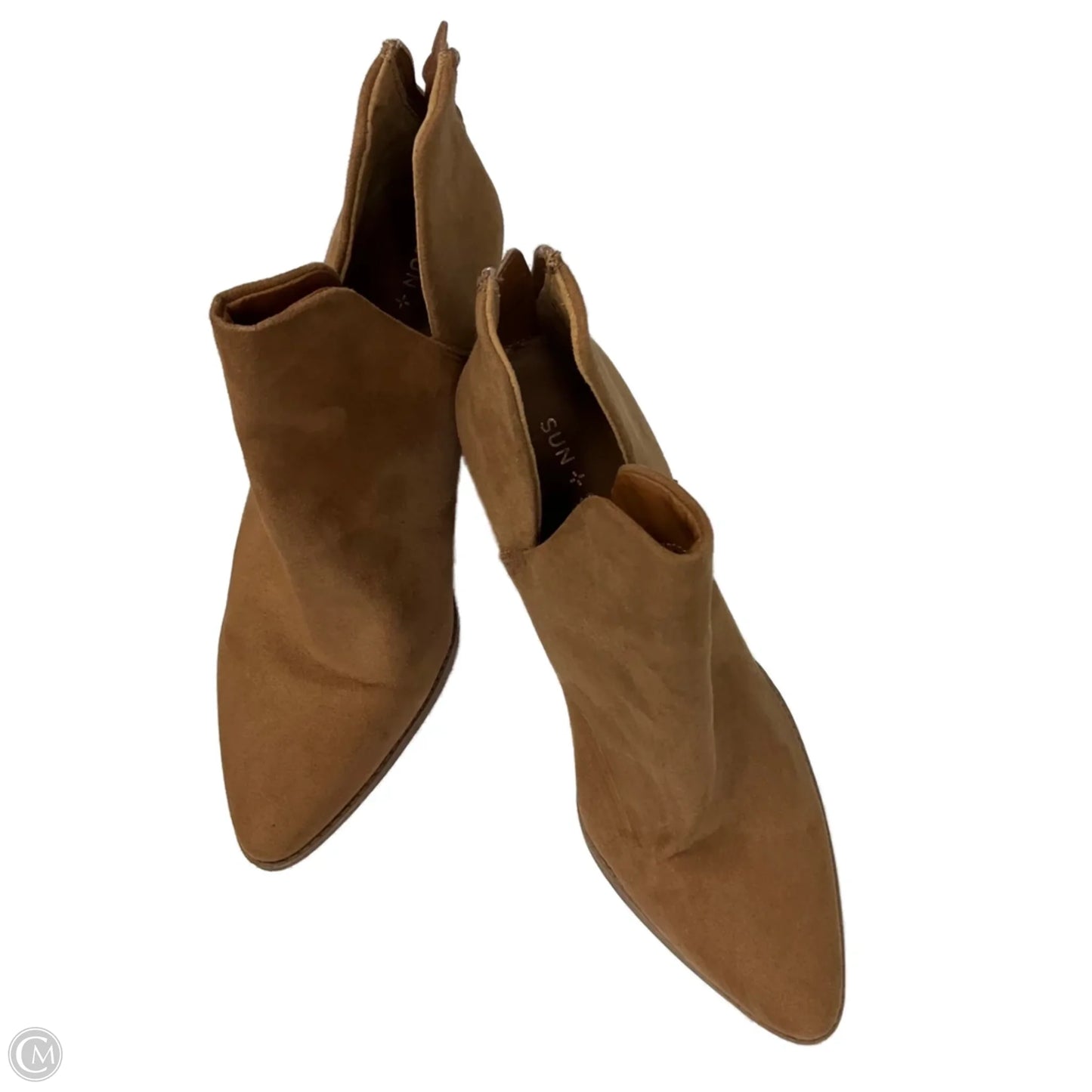 Boots Ankle Heels By Clothes Mentor In Brown, Size: 8
