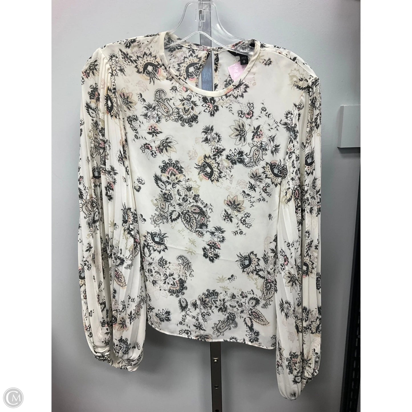 Top Long Sleeve By Express In Floral Print, Size: S