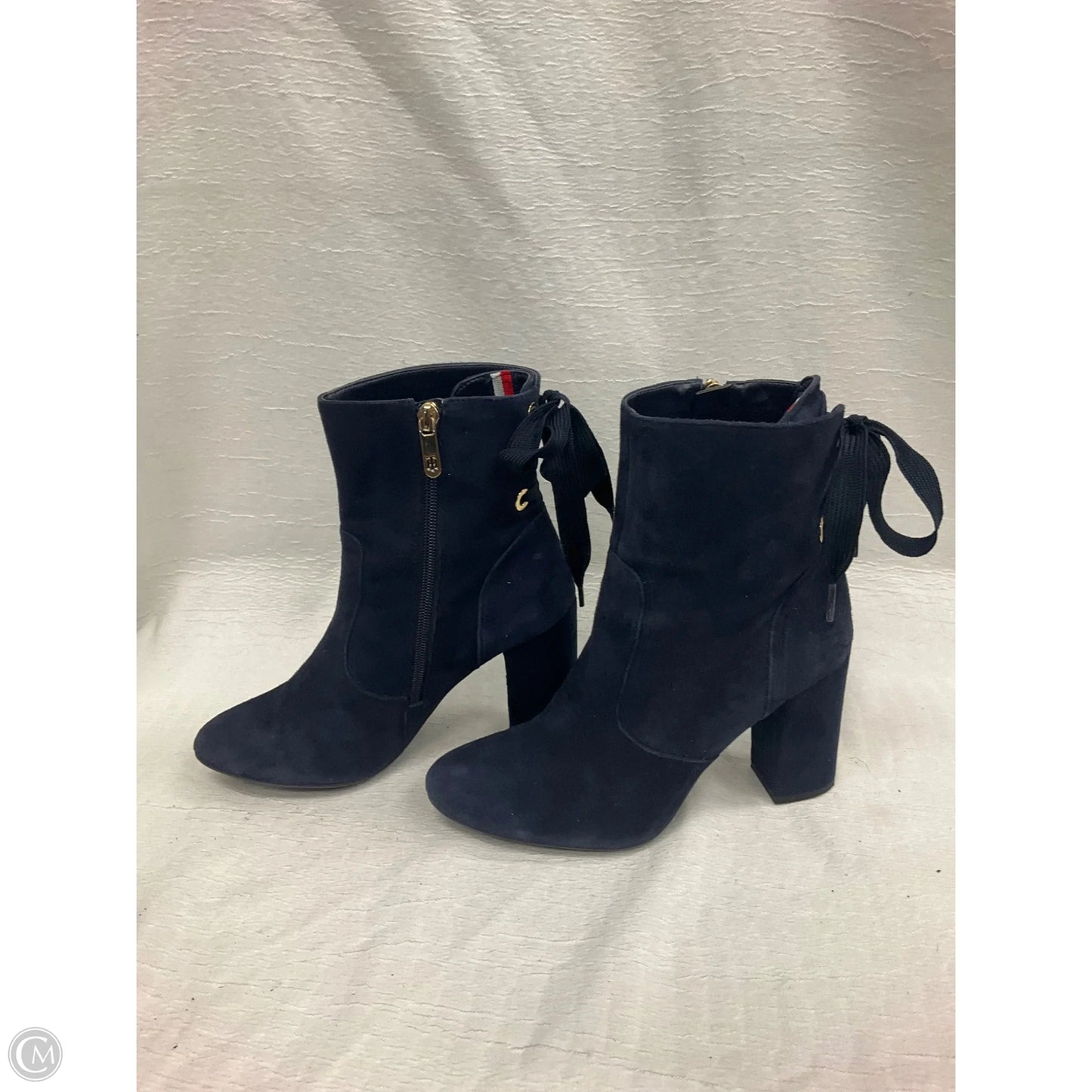 Boots Ankle Heels By Tommy Hilfiger In Navy, Size: 7.5
