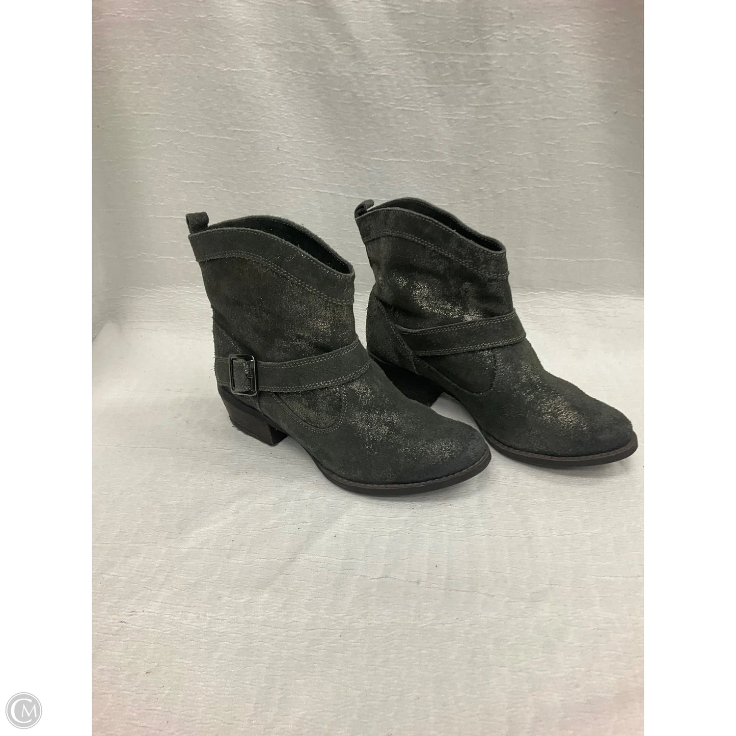 Boots Ankle Heels By Naughty Monkey In Silver, Size: 8