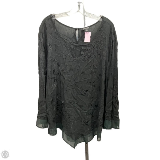 Top Long Sleeve By Roz And Ali In Black, Size: 3x