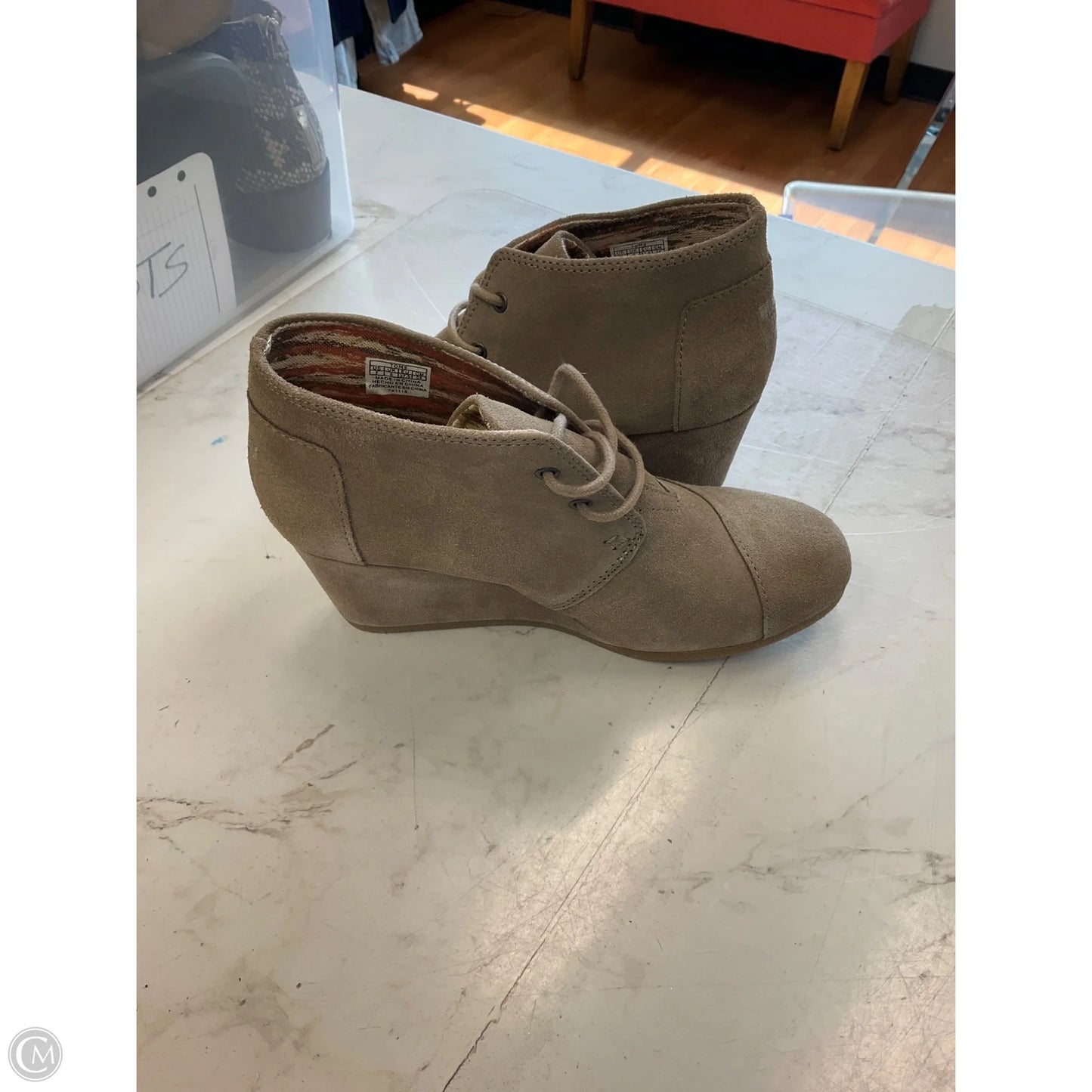 Boots Ankle Heels By Toms In Taupe, Size: 7
