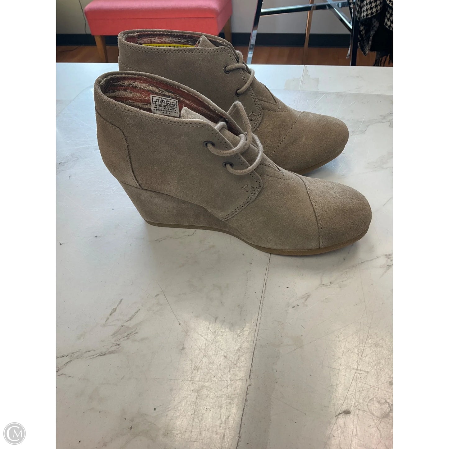 Boots Ankle Heels By Toms In Taupe, Size: 7