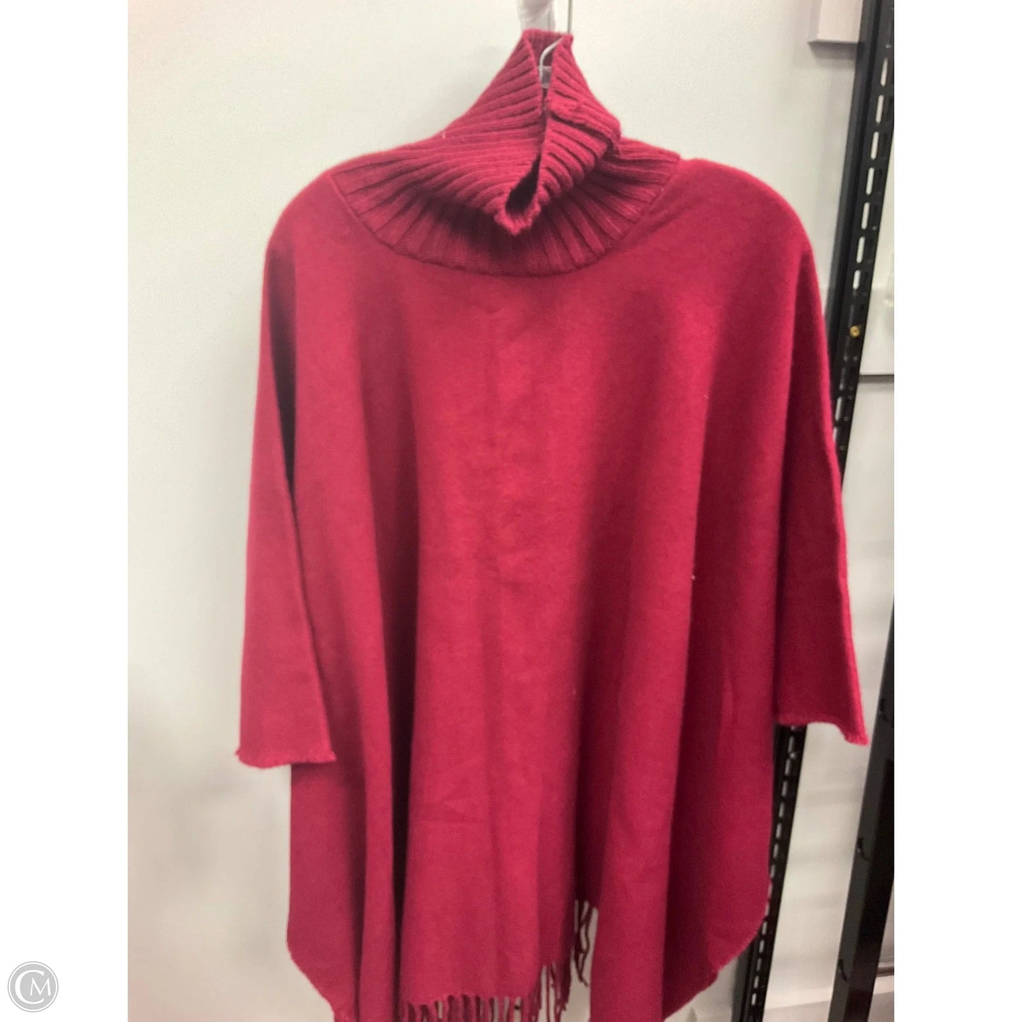 Poncho By Anne Klein In Maroon, Size: Osfm