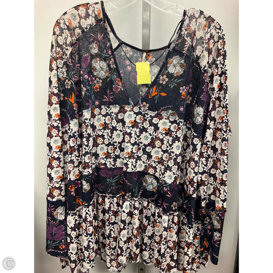 Top Long Sleeve By Free People In Floral Print, Size: M