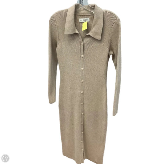 Dress Sweater By Abercrombie And Fitch In Tan, Size: L