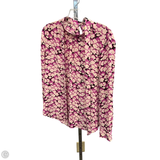 Top Long Sleeve By Ann Taylor In Floral Print, Size: L
