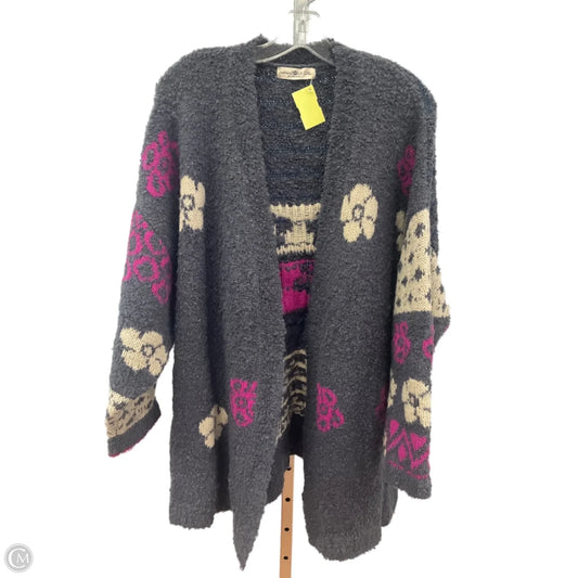 Sweater Cardigan By Natural Life In Grey & Purple, Size: Xl
