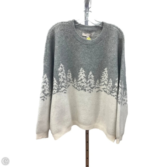 Sweater By Loft In Cream & Grey, Size: Xl