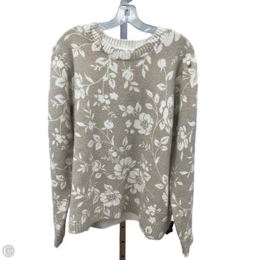 Sweater By Downeast In Cream & Tan, Size: Xxl