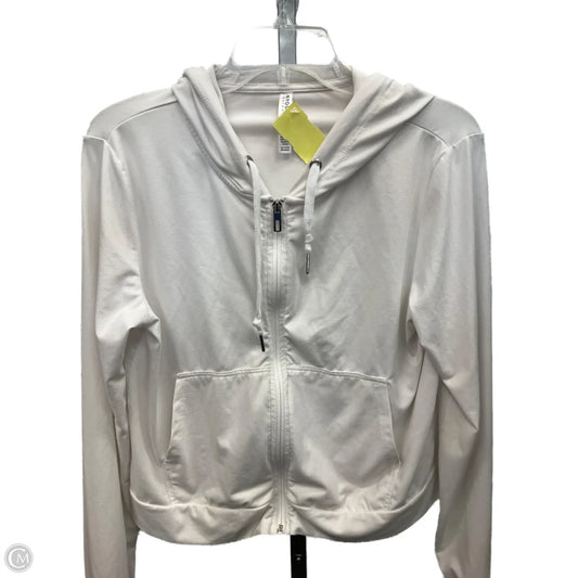 Athletic Top Long Sleeve Hoodie By Kyodan In White, Size: L