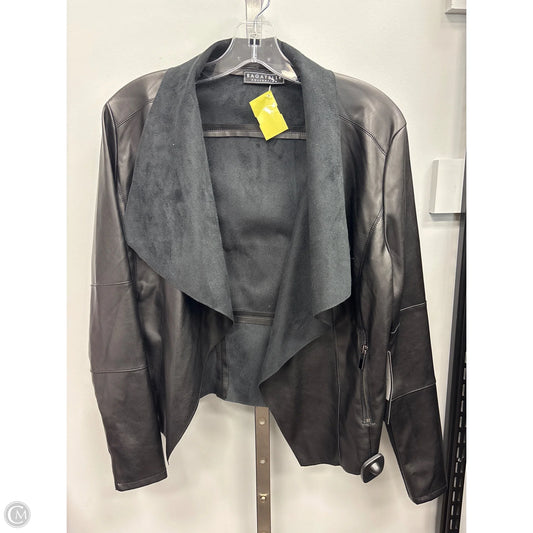 Jacket Moto By Clothes Mentor In Black, Size: S