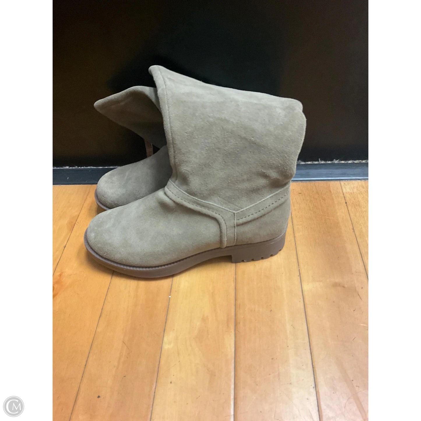 Boots Mid-calf Heels By Cmc In Taupe, Size: 6.5