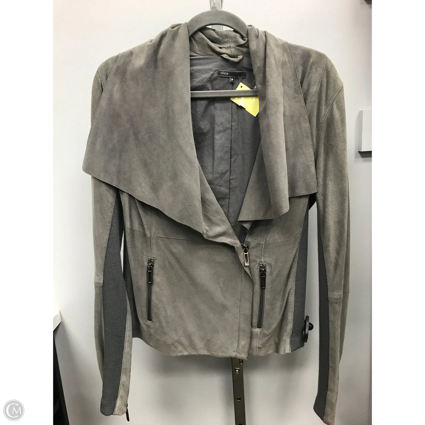 Jacket Moto By Vince In Grey, Size: M