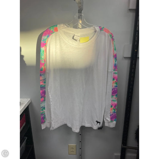Top Long Sleeve By Pink In White, Size: L
