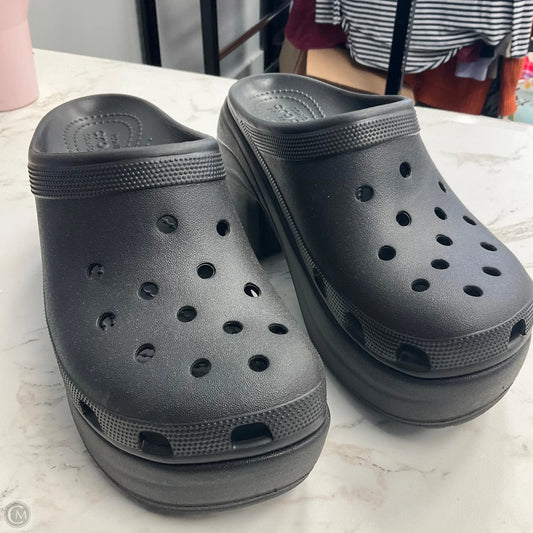 Shoes Heels Platform By Crocs In Black, Size: 10