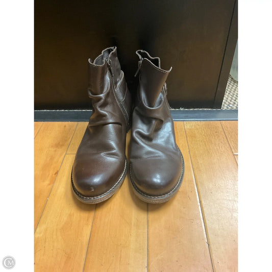 Boots Ankle Heels By Clothes Mentor In Brown, Size: 6.5