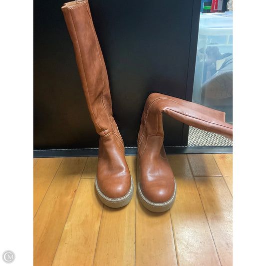 Boots Knee Heels By Universal Thread In Brown, Size: 6