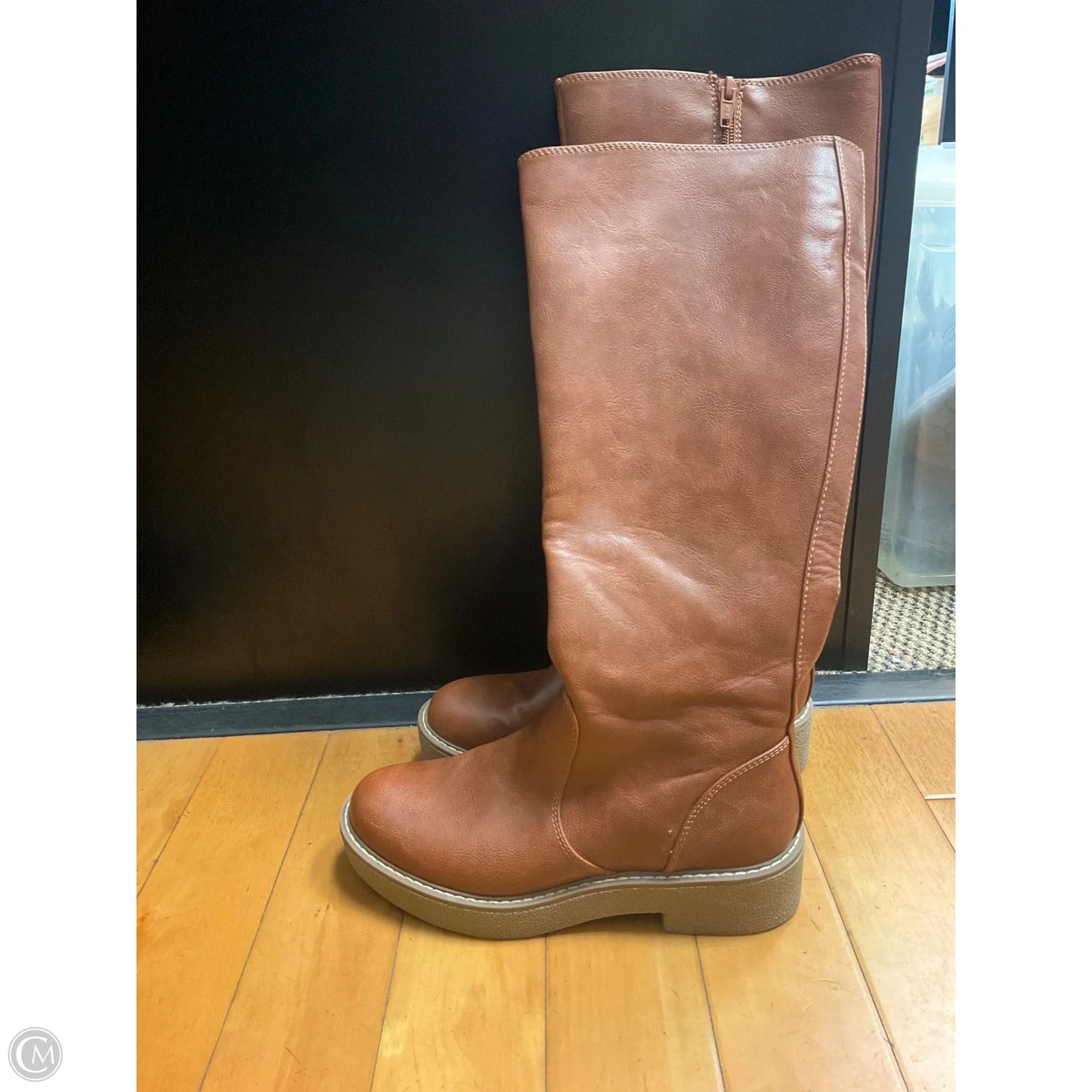 Boots Knee Heels By Universal Thread In Brown, Size: 6
