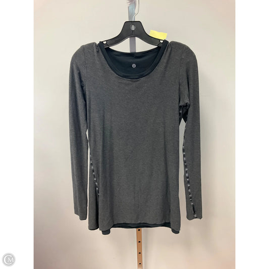 Athletic Top Long Sleeve Crewneck By Lululemon In Grey, Size: M